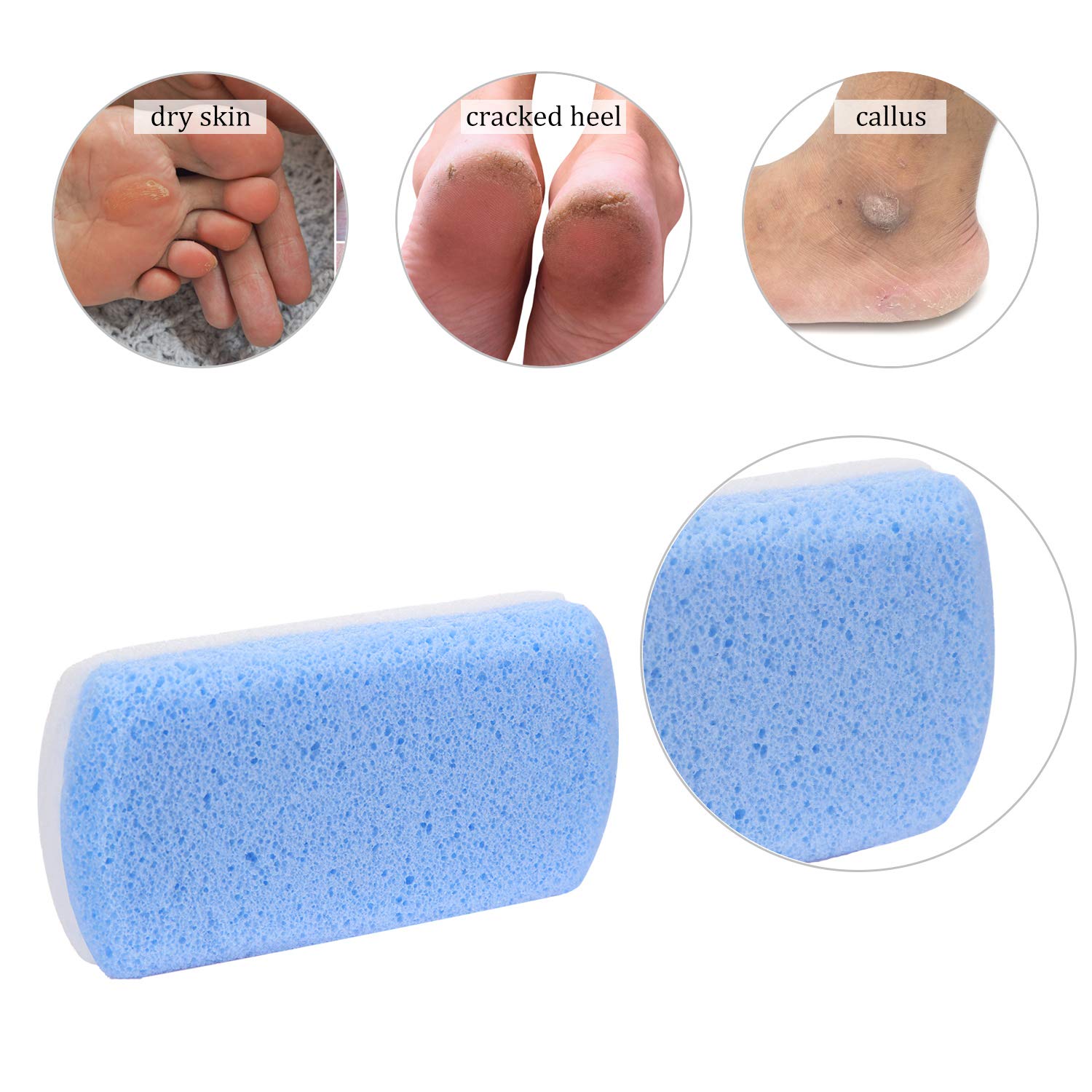 Natural Pumice Stone Foot File Scrub Hard Skin Remover Pedicure Brush 