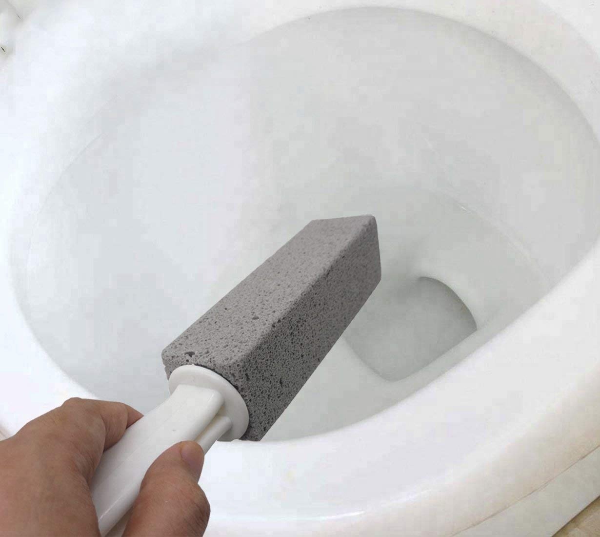 Toilet Pumice Stone with Handle Brush Stick for Cleaning Bath Bowl Stain Remover Glass Porcelain Pool Tile Foot Hard Skin 