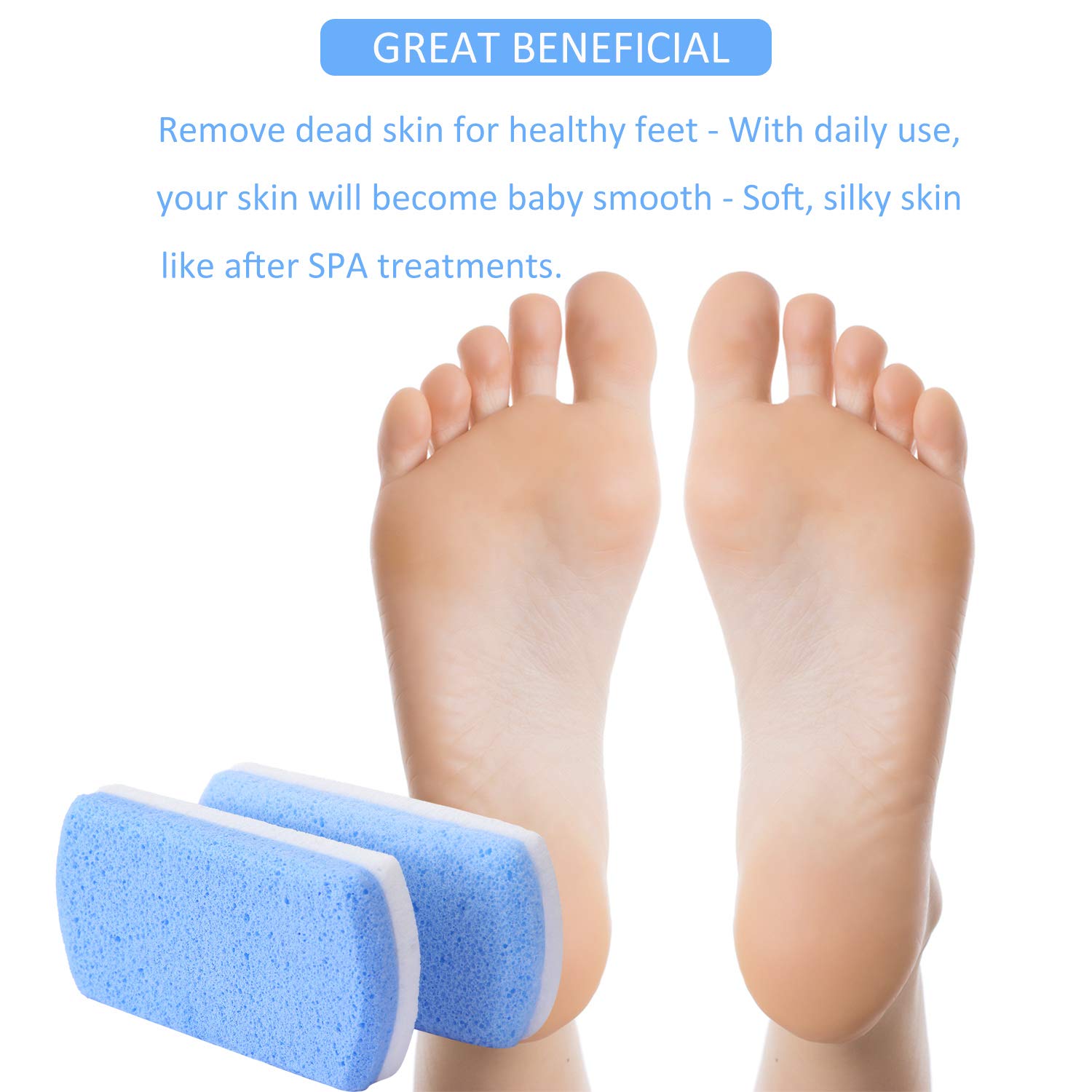 Natural Pumice Stone Foot File Scrub Hard Skin Remover Pedicure Brush 